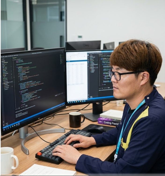 이안솔루션즈 대표 이안기 — 개발 작업 중